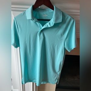 Men’s adult small mint green cotton stretch golf shirt.